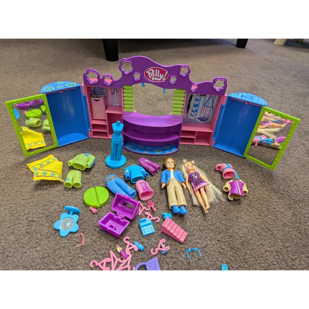 Polly Pocket Fashion Boutique Playset Mattel 2000s Polly Dolls Lot